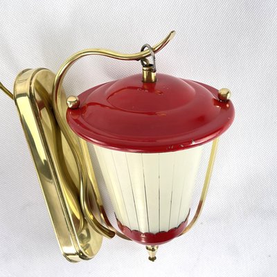 Mid-Century Red Wall Lamp, 1950s-JUZ-1431745