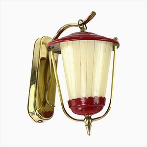 Mid-Century Red Wall Lamp, 1950s-JUZ-1431745