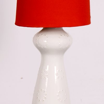 Mid-Century Red & White Floor Lamp-JUN-1215881