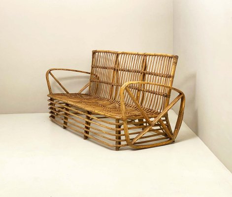 Mid-Century Reed & Wicker Sofa by Emilio Paoli, 1960s-LKT-1334283