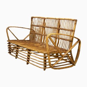 Mid-Century Reed & Wicker Sofa by Emilio Paoli, 1960s-LKT-1334283