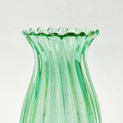 Mid-Century Ribbed Murano Glass Vase attributed to Archimede Seguso for Seguso Vetri d'Arte, Italy, 1950s-BMM-1764783