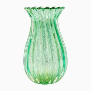 Mid-Century Ribbed Murano Glass Vase attributed to Archimede Seguso for Seguso Vetri d'Arte, Italy, 1950s-BMM-1764783