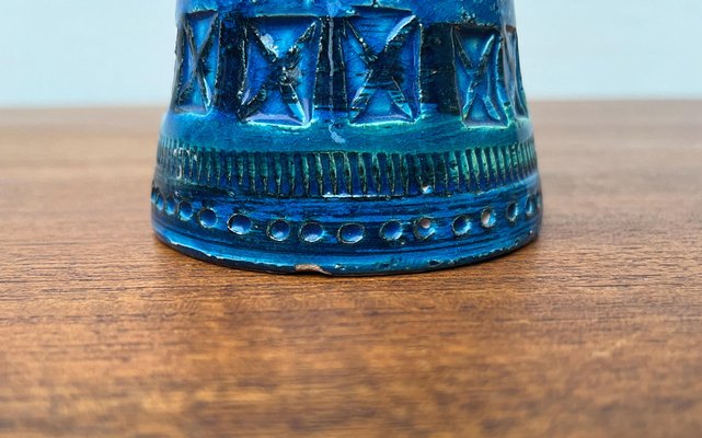 Mid-Century Rimini Blu Pottery Candleholder by Aldo Londi for Bitossi, Italy, 1960s-UAH-1716533