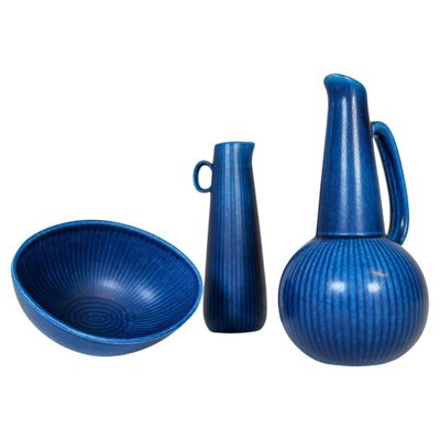 Mid-Century Ritzi Vases and Bowl by Gunnar Nylund for Rörstrand, Set of 3-UYK-1165826