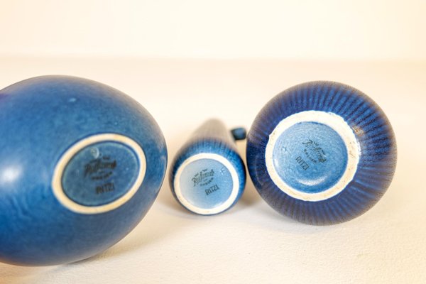 Mid-Century Ritzi Vases and Bowl by Gunnar Nylund for Rörstrand, Set of 3-UYK-1165826