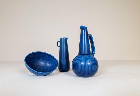 Mid-Century Ritzi Vases and Bowl by Gunnar Nylund for Rörstrand, Set of 3-UYK-1165826