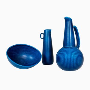 Mid-Century Ritzi Vases and Bowl by Gunnar Nylund for Rörstrand, Set of 3-UYK-1165826