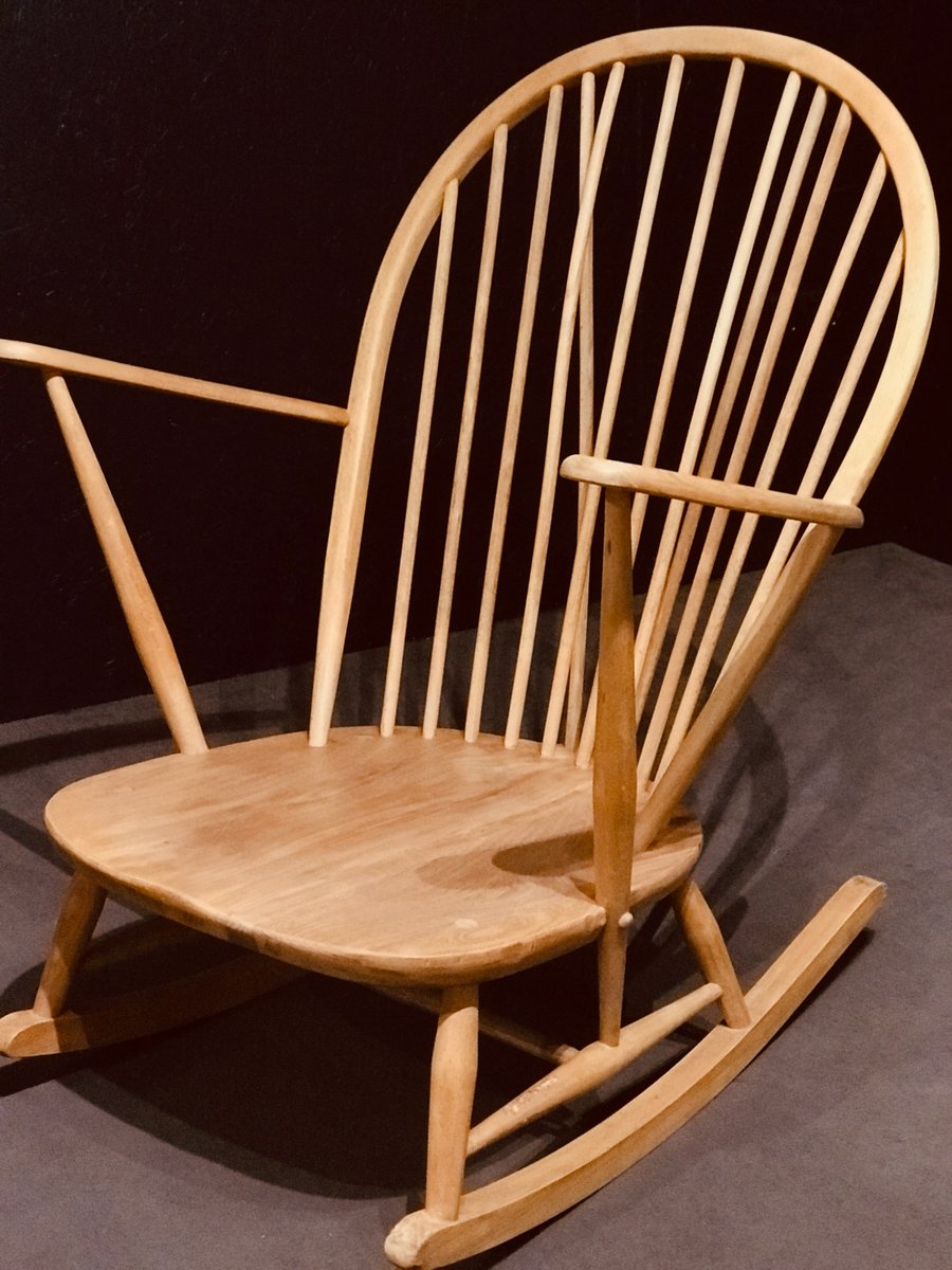 Mid-Century Rocking Chair in Light Elm by Lucian Ercolani for Ercol