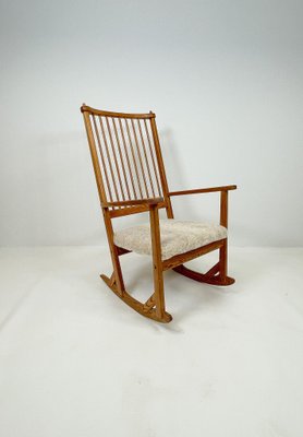 Mid-Century Rocking Chair in Pine and Sheepskin by Yngve Ekström, Sweden-UYK-1001049