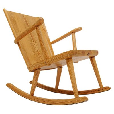 Mid-Century Rocking Chair in Pine from Göran Malmvall, Sweden, 1940s-UYK-1030217