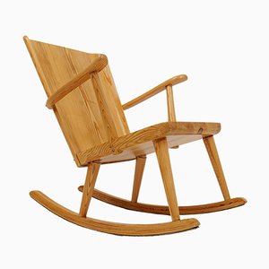 Mid-Century Rocking Chair in Pine from Göran Malmvall, Sweden, 1940s-UYK-1030217