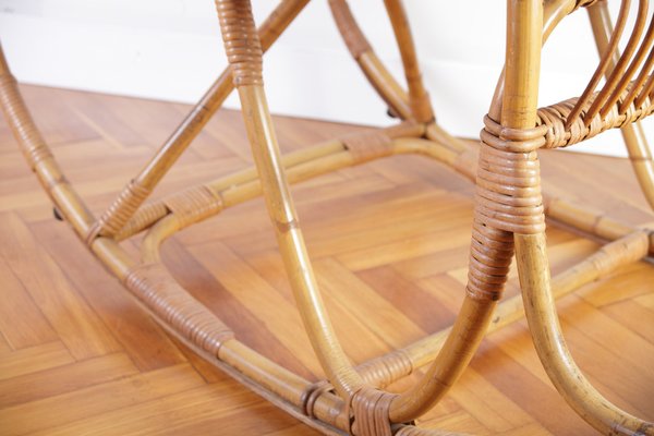 Mid-Century Rocking Chair in Rattan from Uluv, 1960s-IND-1421628