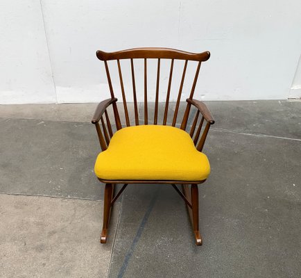 Mid-Century Rocking Chair with New Kvadrat Cushion by Børge Mogensen for FDB Møbler, 1960s-UAH-1337797