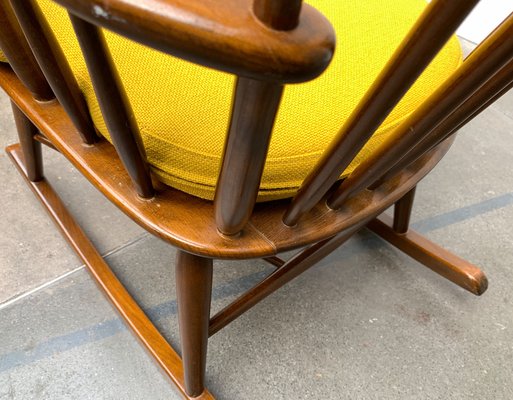 Mid-Century Rocking Chair with New Kvadrat Cushion by Børge Mogensen for FDB Møbler, 1960s-UAH-1337797