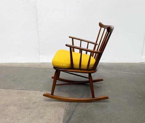 Mid-Century Rocking Chair with New Kvadrat Cushion by Børge Mogensen for FDB Møbler, 1960s-UAH-1337797