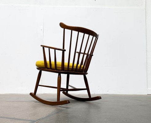 Mid-Century Rocking Chair with New Kvadrat Cushion by Børge Mogensen for FDB Møbler, 1960s-UAH-1337797