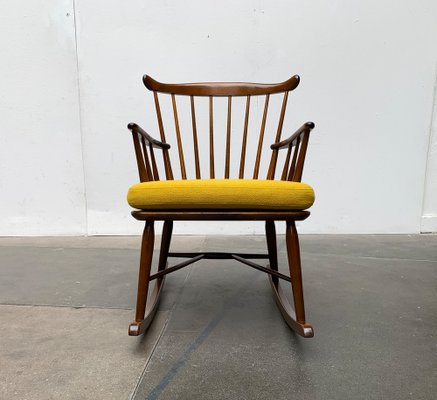 Mid-Century Rocking Chair with New Kvadrat Cushion by Børge Mogensen for FDB Møbler, 1960s-UAH-1337797