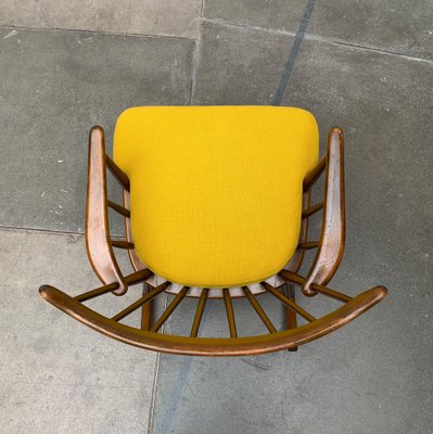 Mid-Century Rocking Chair with New Kvadrat Cushion by Børge Mogensen for FDB Møbler, 1960s-UAH-1337797