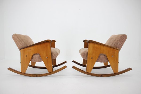 Mid-Century Rocking Chairs, Czechoslovakia, 1960s, Set of 2-TZ-1153602