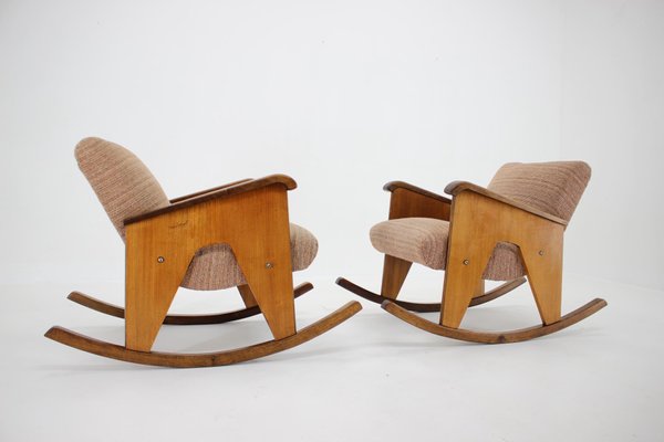 Mid-Century Rocking Chairs, Czechoslovakia, 1960s, Set of 2-TZ-1153602