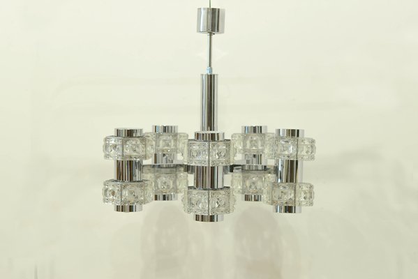 Mid-Century Roof Lamp in Chromed Steel and Glass, Germany-UJE-1050484