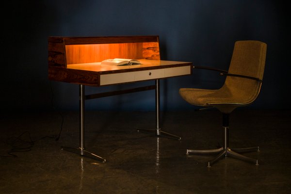 Mid-Century Rosewood and Chrome Desk, 1960s-ZZH-904646