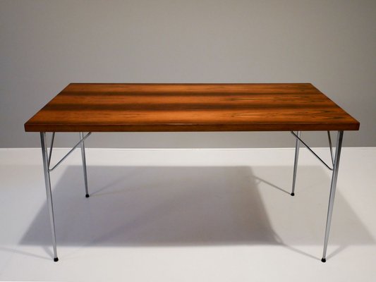 Mid-Century Rosewood and Steel Dining Table by Børge Mogensen for Søholm-OGU-686577