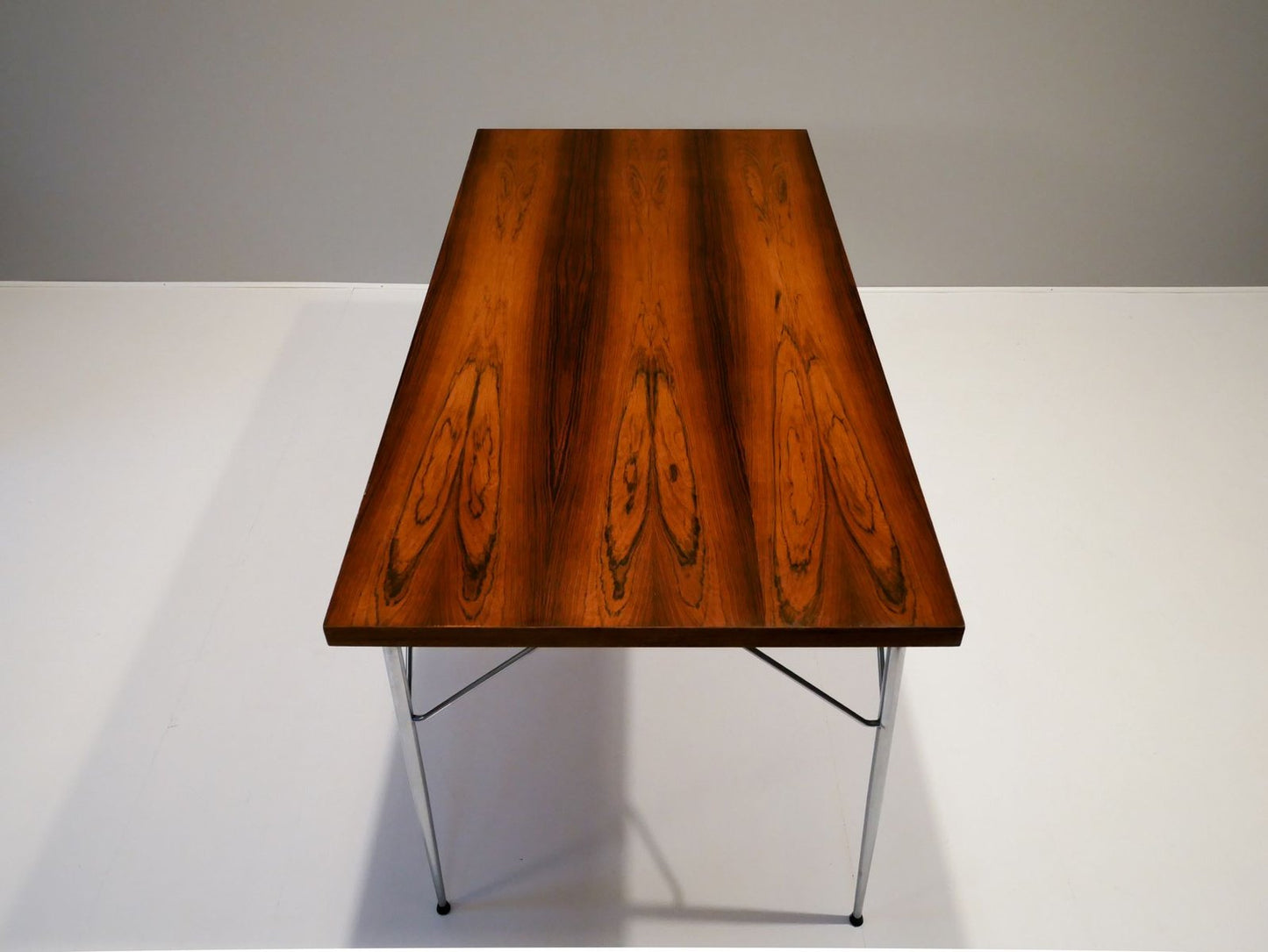 Mid-Century Rosewood and Steel Dining Table by Børge Mogensen for Søholm