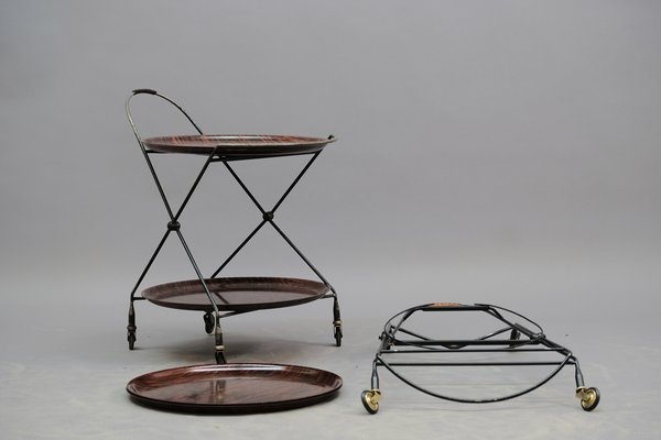 Mid-Century Rosewood Bar Cart from Nybro, 1950s-CIP-576902