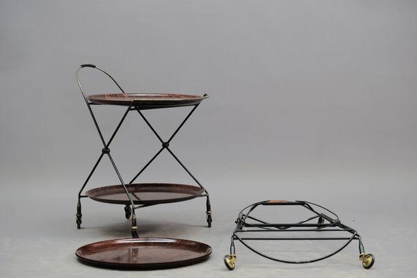 Mid-Century Rosewood Bar Cart from Nybro, 1950s-CIP-576902