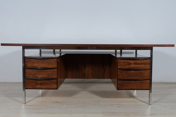 Mid-Century Rosewood & Chrome Desk, 1970s-NIT-1335996