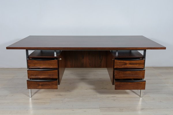 Mid-Century Rosewood & Chrome Desk, 1970s-NIT-1335996