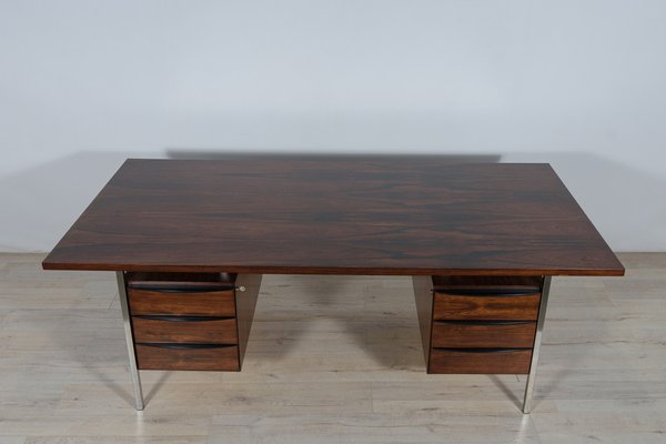 Mid-Century Rosewood & Chrome Desk, 1970s-NIT-1335996