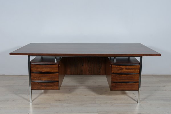 Mid-Century Rosewood & Chrome Desk, 1970s-NIT-1335996