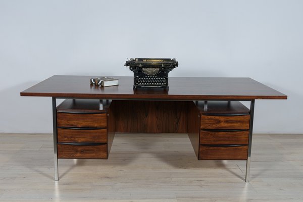 Mid-Century Rosewood & Chrome Desk, 1970s-NIT-1335996