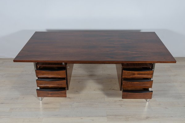 Mid-Century Rosewood & Chrome Desk, 1970s-NIT-1335996