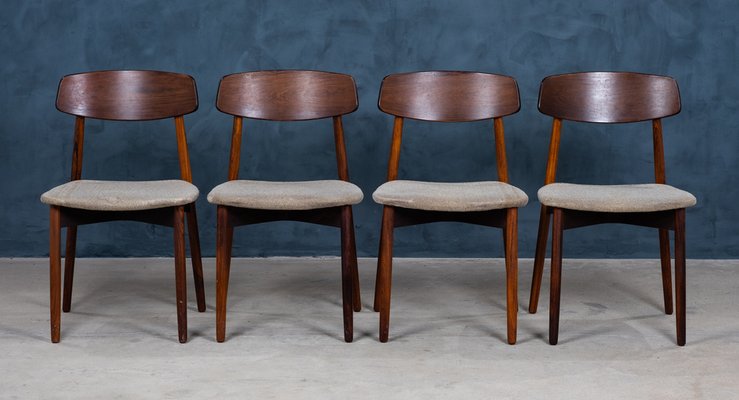 Mid-Century Rosewood Dining Chairs by Harry Østergaard for Randers Furniture Factory, 1960s, Set of 4-ZGQ-1769566