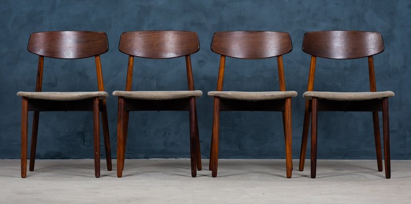 Mid-Century Rosewood Dining Chairs by Harry Østergaard for Randers Furniture Factory, 1960s, Set of 4-ZGQ-1769566