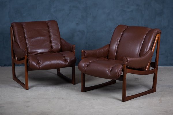 Mid-Century Rosewood Lounge Chairs by Torbjørn Afdal for Nesjestranda Møbelfabrikk, 1960s, Set of 2-ZGQ-1769557