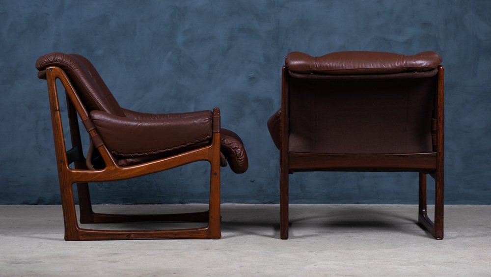 Mid-Century Rosewood Lounge Chairs by Torbjørn Afdal for Nesjestranda Møbelfabrikk, 1960s, Set of 2