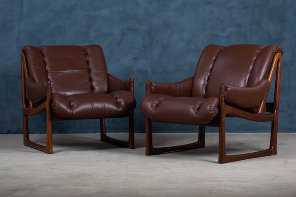 Mid-Century Rosewood Lounge Chairs by Torbjørn Afdal for Nesjestranda Møbelfabrikk, 1960s, Set of 2-ZGQ-1769557