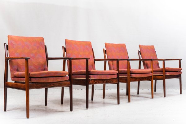 Mid-Century Rosewood Model 341 Armchairs by Arne Vodder for Sibast, Set of 4-ZZH-594914