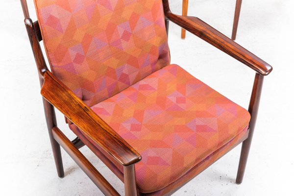 Mid-Century Rosewood Model 341 Armchairs by Arne Vodder for Sibast, Set of 4-ZZH-594914