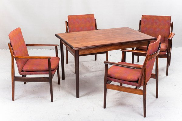 Mid-Century Rosewood Model 341 Armchairs by Arne Vodder for Sibast, Set of 4-ZZH-594914