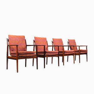 Mid-Century Rosewood Model 341 Armchairs by Arne Vodder for Sibast, Set of 4-ZZH-594914