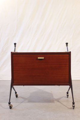 Mid-Century Rosewood & Steel Bar Case, 1950s-WEQ-1150739