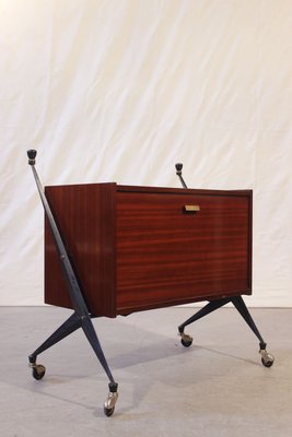 Mid-Century Rosewood & Steel Bar Case, 1950s-WEQ-1150739