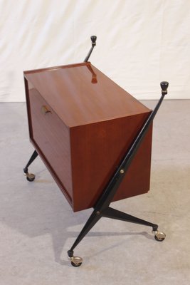 Mid-Century Rosewood & Steel Bar Case, 1950s-WEQ-1150739