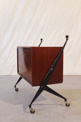 Mid-Century Rosewood & Steel Bar Case, 1950s-WEQ-1150739